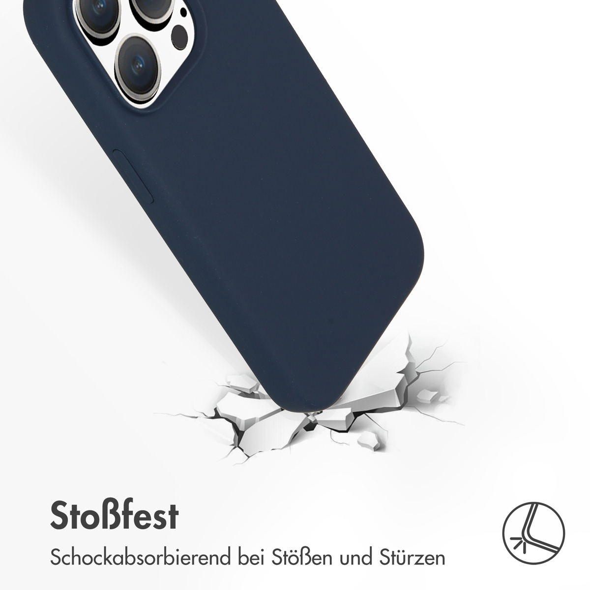 Accezz Liquid Silicone Backcover Apple iPhone 15 Pro - Donkerblauw