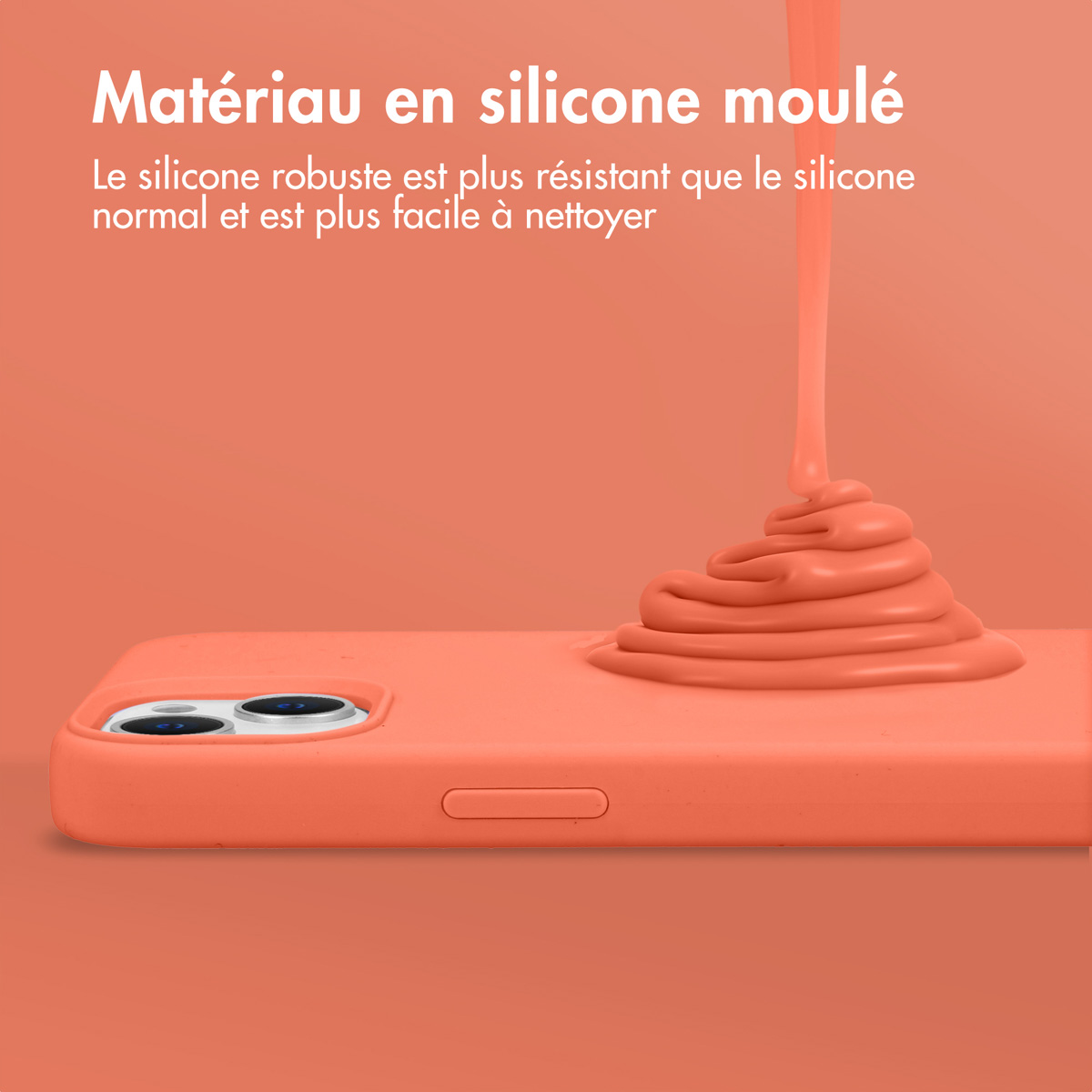Accezz Liquid Silicone Backcover Apple iPhone 15 Plus - Nectarine