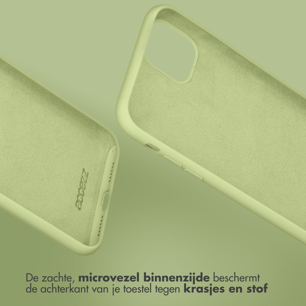 Accezz Liquid Silicone Backcover Apple iPhone 15 Plus - Groen