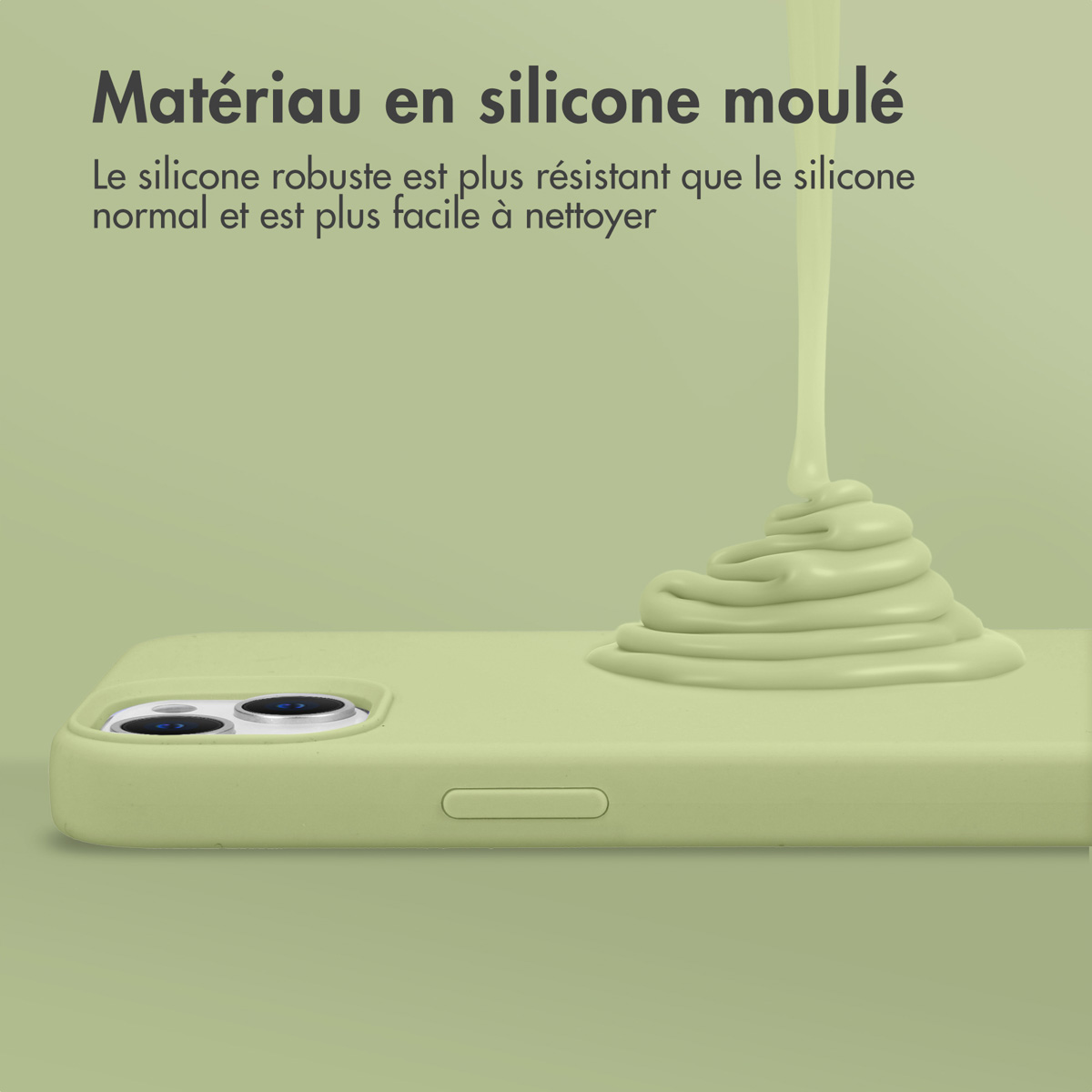 Accezz Liquid Silicone Backcover Apple iPhone 15 Plus - Groen