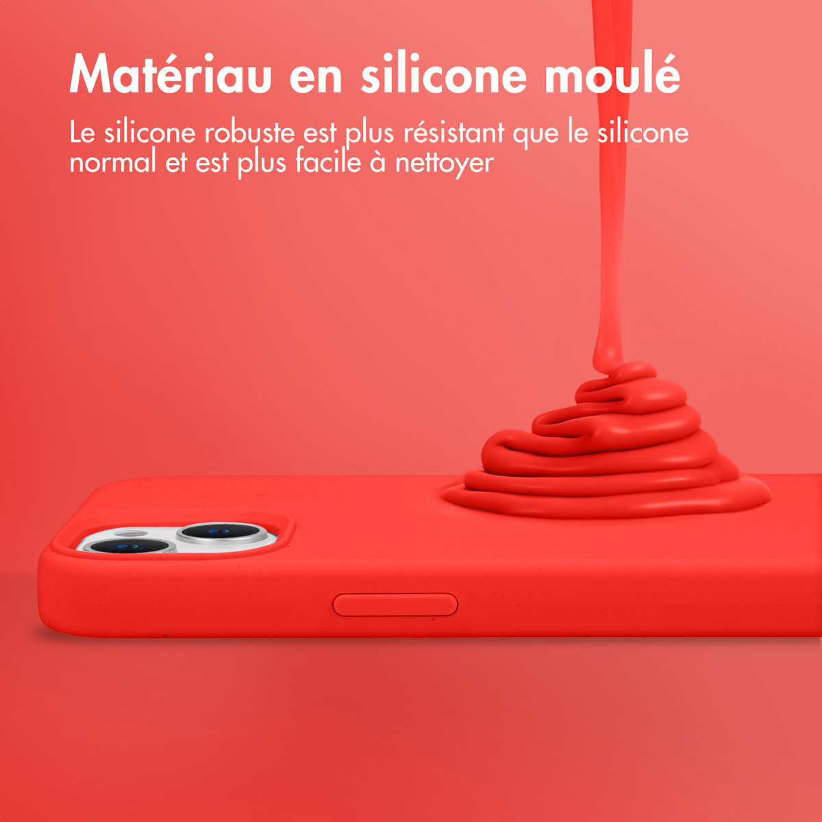Accezz Liquid Silicone Backcover Apple iPhone 15 Plus - Rood