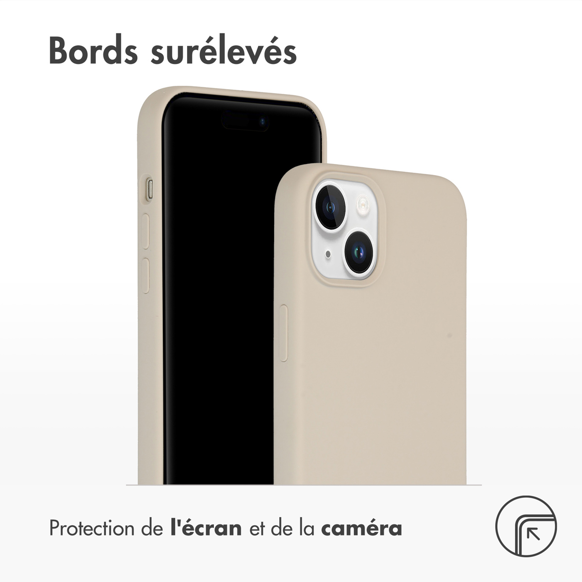 Accezz Liquid Silicone Backcover Apple iPhone 15 Plus - Stone