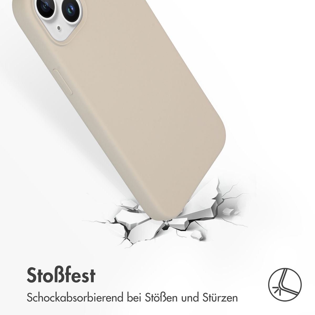Accezz Liquid Silicone Backcover Apple iPhone 15 Plus - Stone