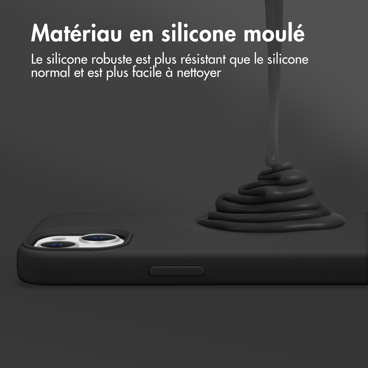 Accezz Liquid Silicone Backcover Apple iPhone 15 Plus - Zwart