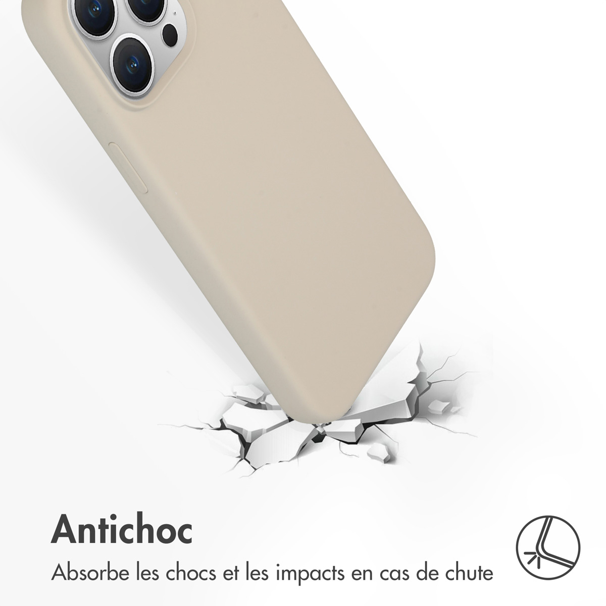Accezz Liquid Silicone Backcover Apple iPhone 15 Pro Max - Stone