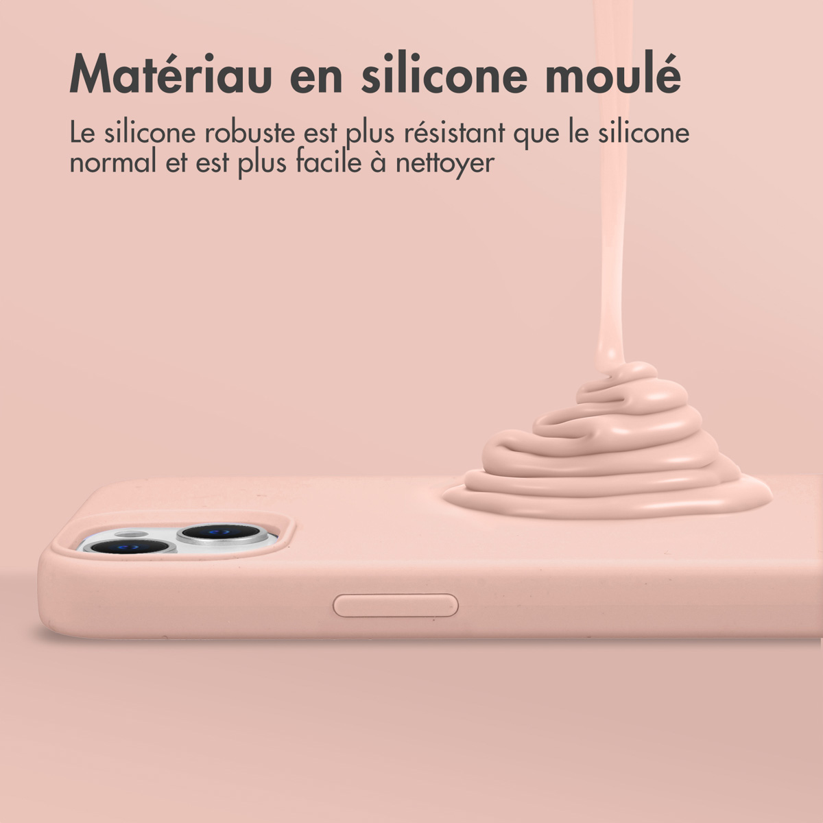Accezz Liquid Silicone Backcover Apple iPhone 15 Pro Max - Roze