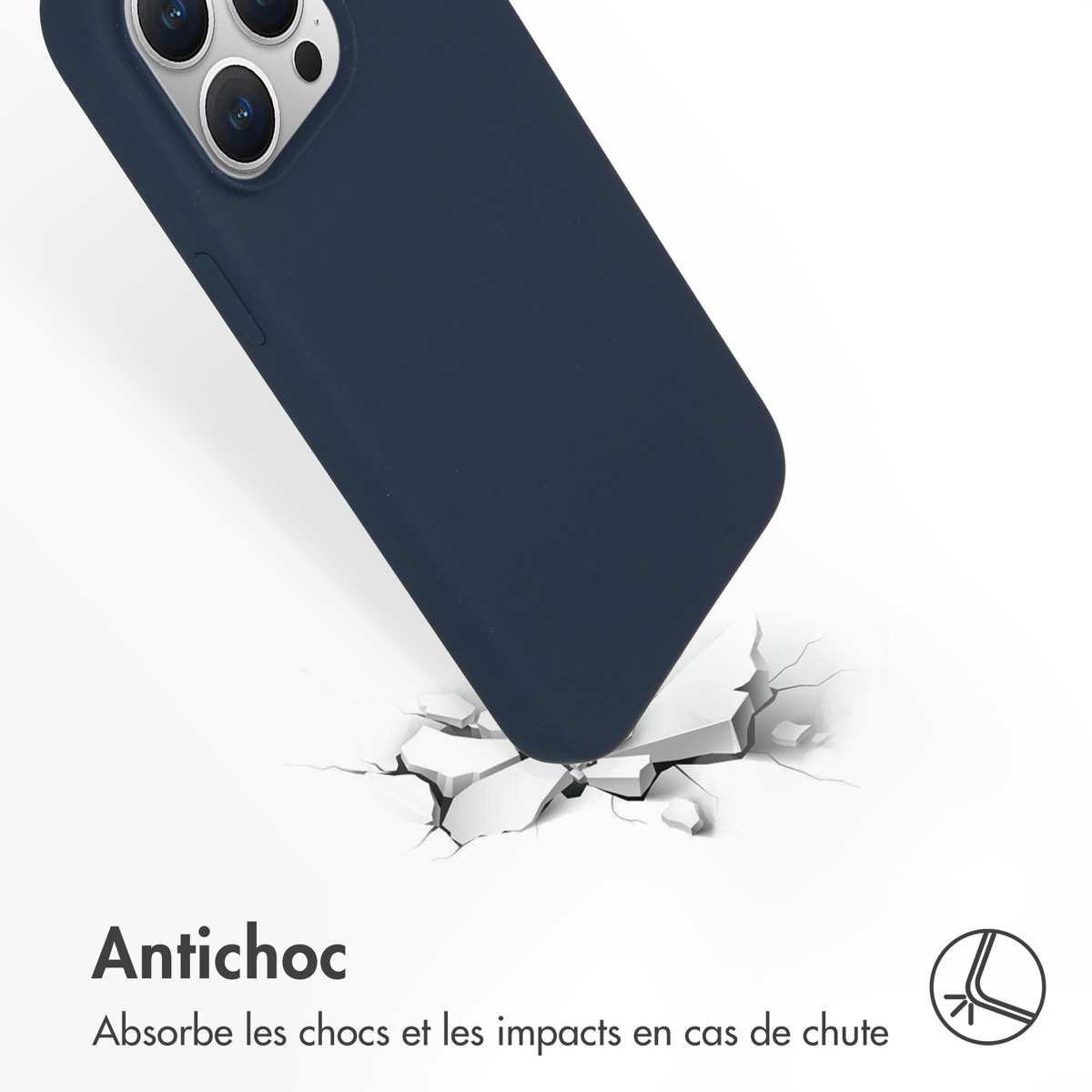 Accezz Liquid Silicone Backcover Apple iPhone 15 Pro Max - Donkerblauw