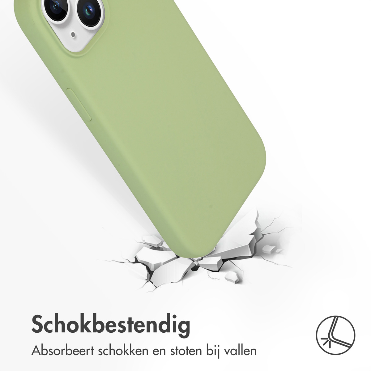 Accezz Liquid Silicone Backcover met MagSafe Apple iPhone 15 - Groen