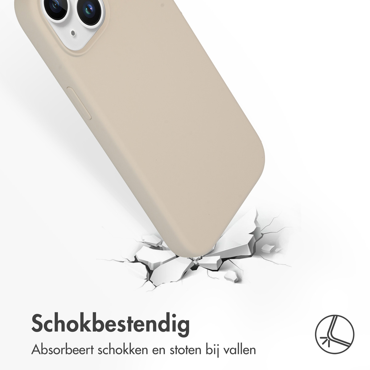 Accezz Liquid Silicone Backcover met MagSafe Apple iPhone 15 - Stone