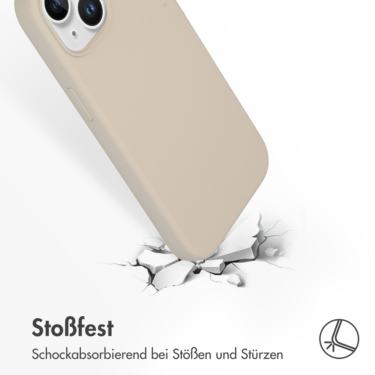 Accezz Liquid Silicone Backcover met MagSafe Apple iPhone 15 - Stone