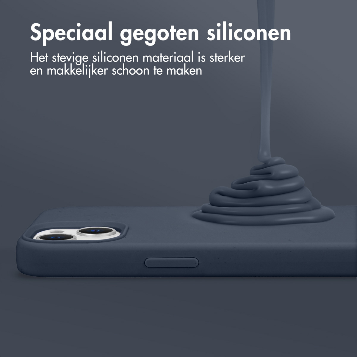 Accezz Liquid Silicone Backcover met MagSafe Apple iPhone 15 - Donkerblauw