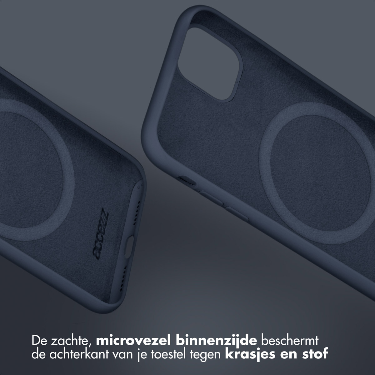 Accezz Liquid Silicone Backcover met MagSafe Apple iPhone 15 - Donkerblauw