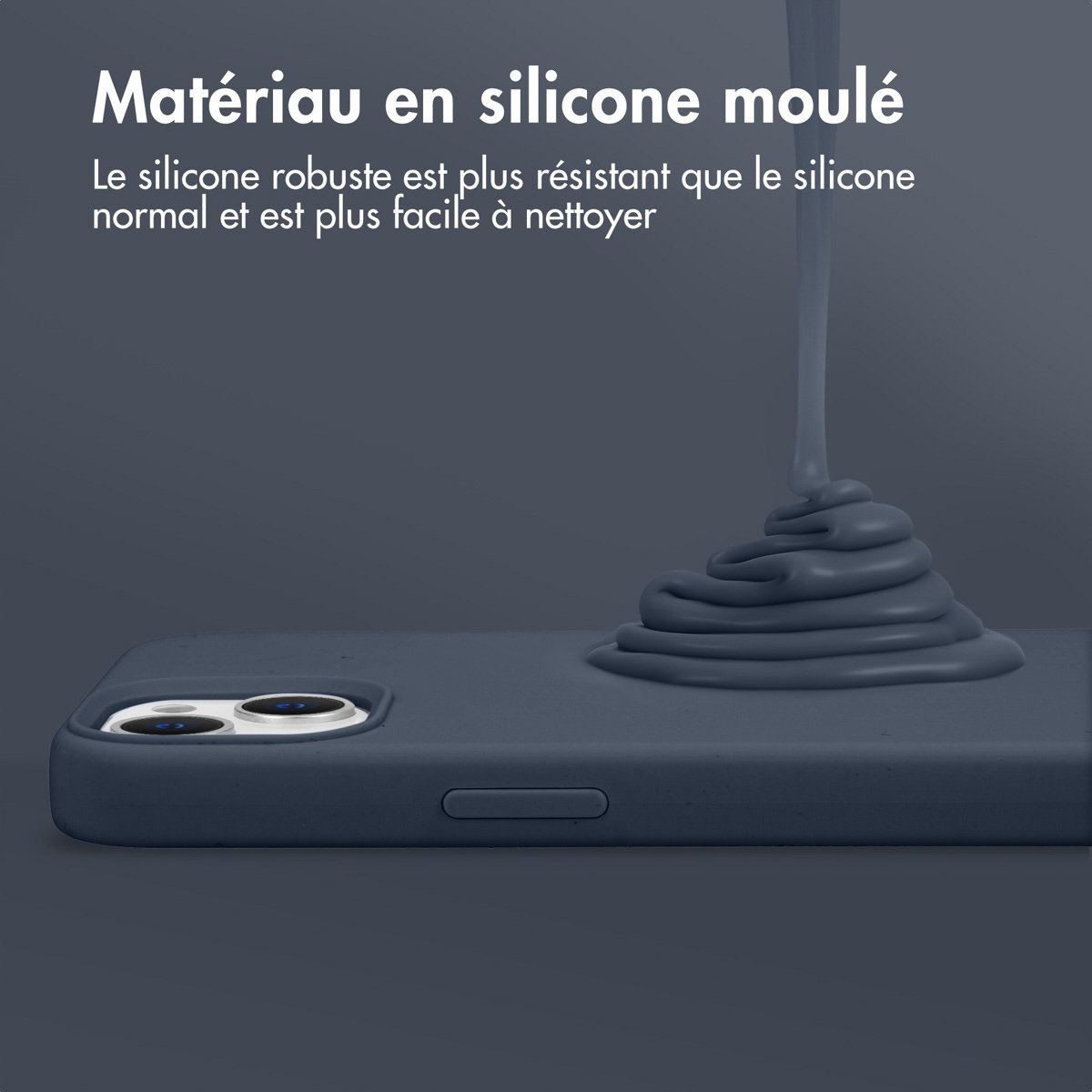 Accezz Liquid Silicone Backcover met MagSafe Apple iPhone 15 - Donkerblauw