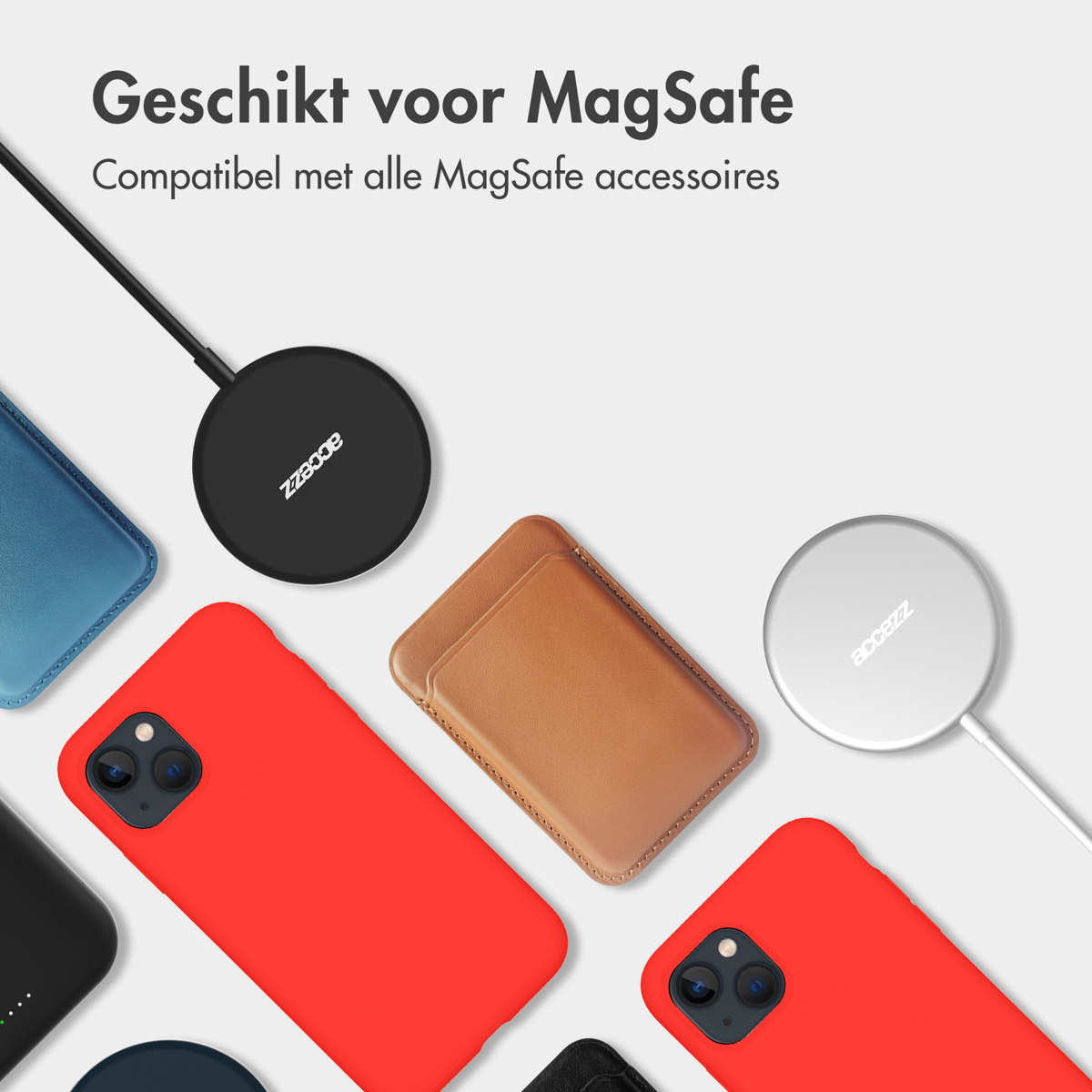 Accezz Liquid Silicone Backcover met MagSafe Apple iPhone 15 Pro - Rood