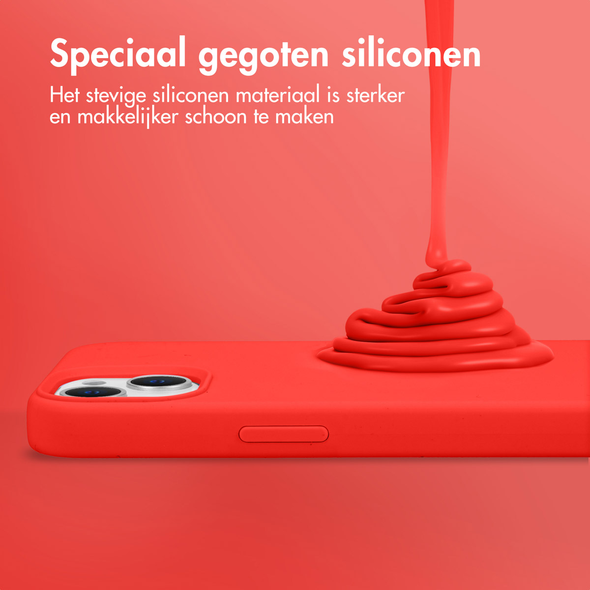 Accezz Liquid Silicone Backcover met MagSafe Apple iPhone 15 Pro - Rood