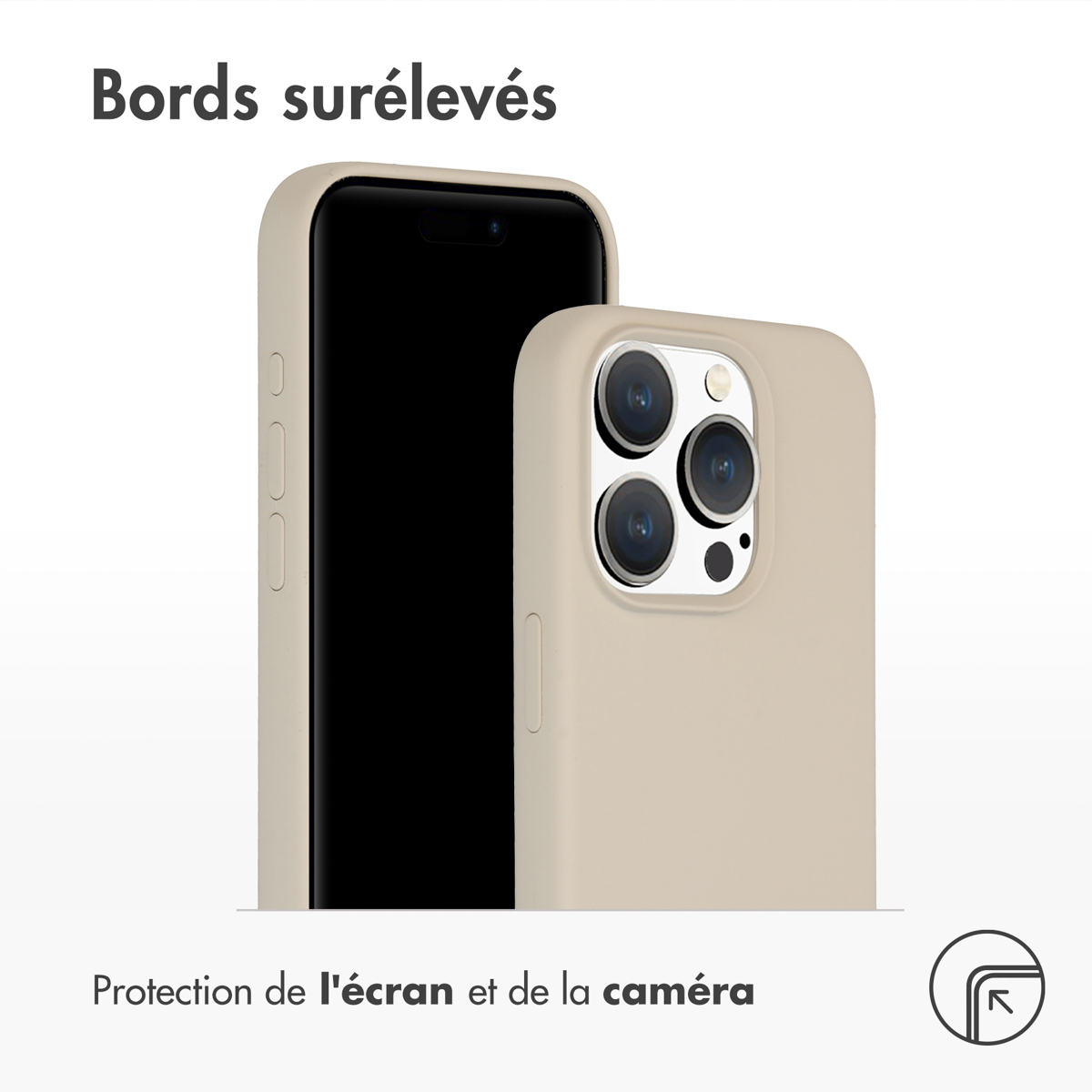 Accezz Liquid Silicone Backcover met MagSafe Apple iPhone 15 Pro - Stone