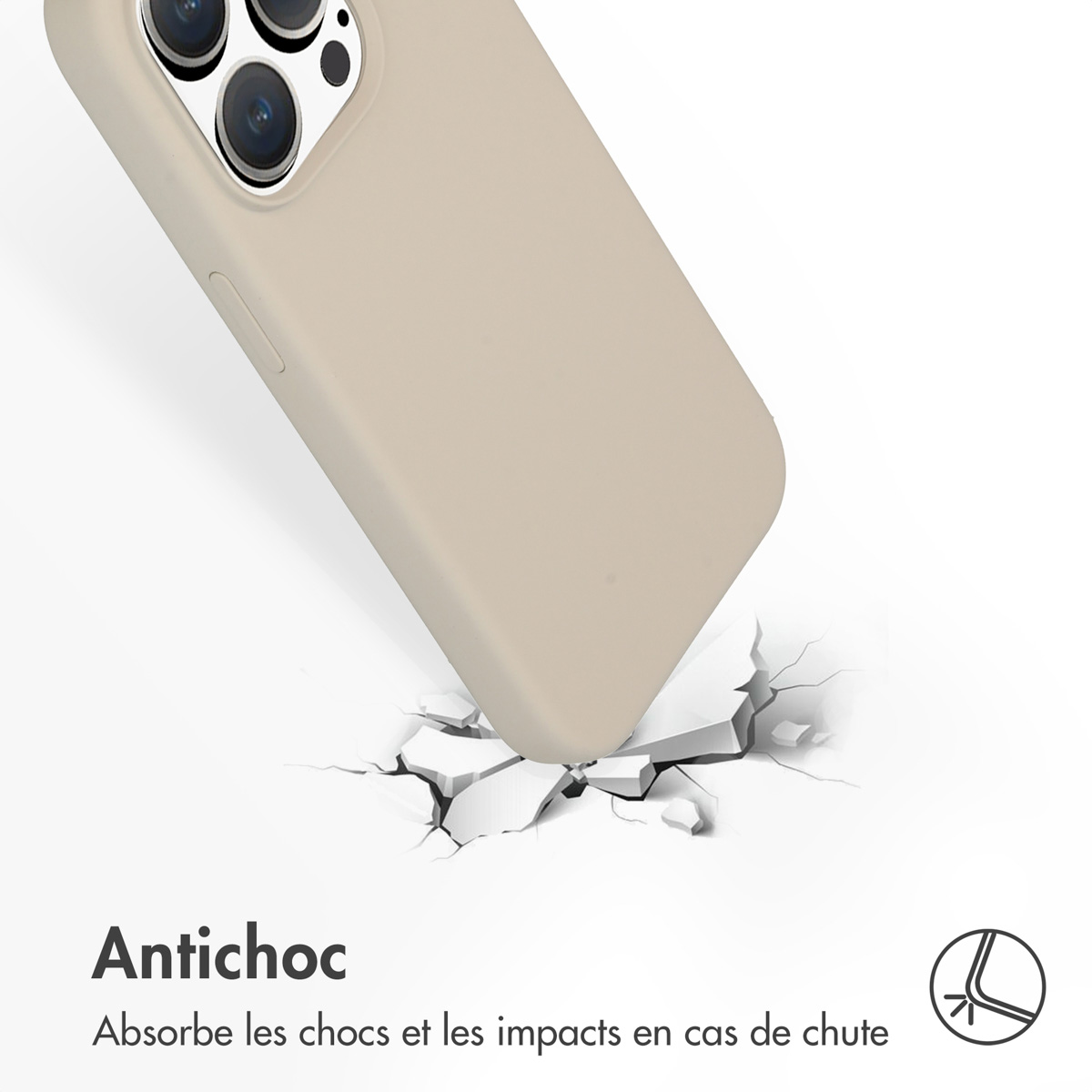 Accezz Liquid Silicone Backcover met MagSafe Apple iPhone 15 Pro - Stone