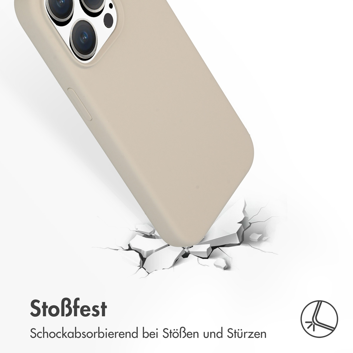 Accezz Liquid Silicone Backcover met MagSafe Apple iPhone 15 Pro - Stone