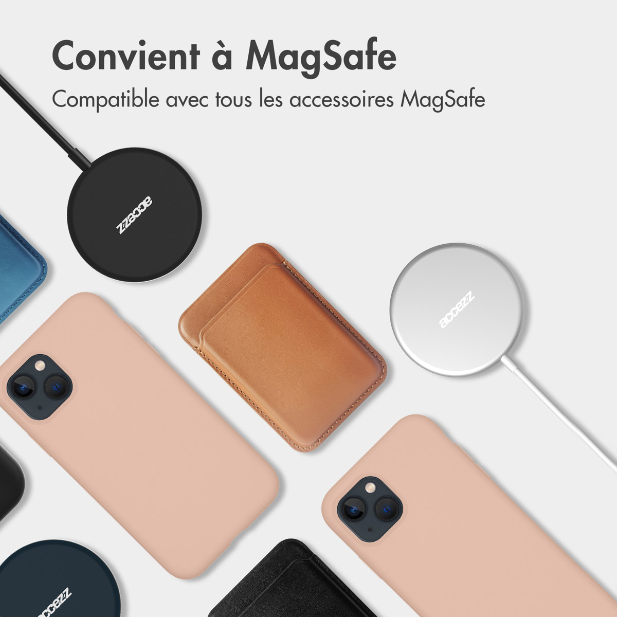 Accezz Liquid Silicone Backcover met MagSafe Apple iPhone 15 Pro - Roze