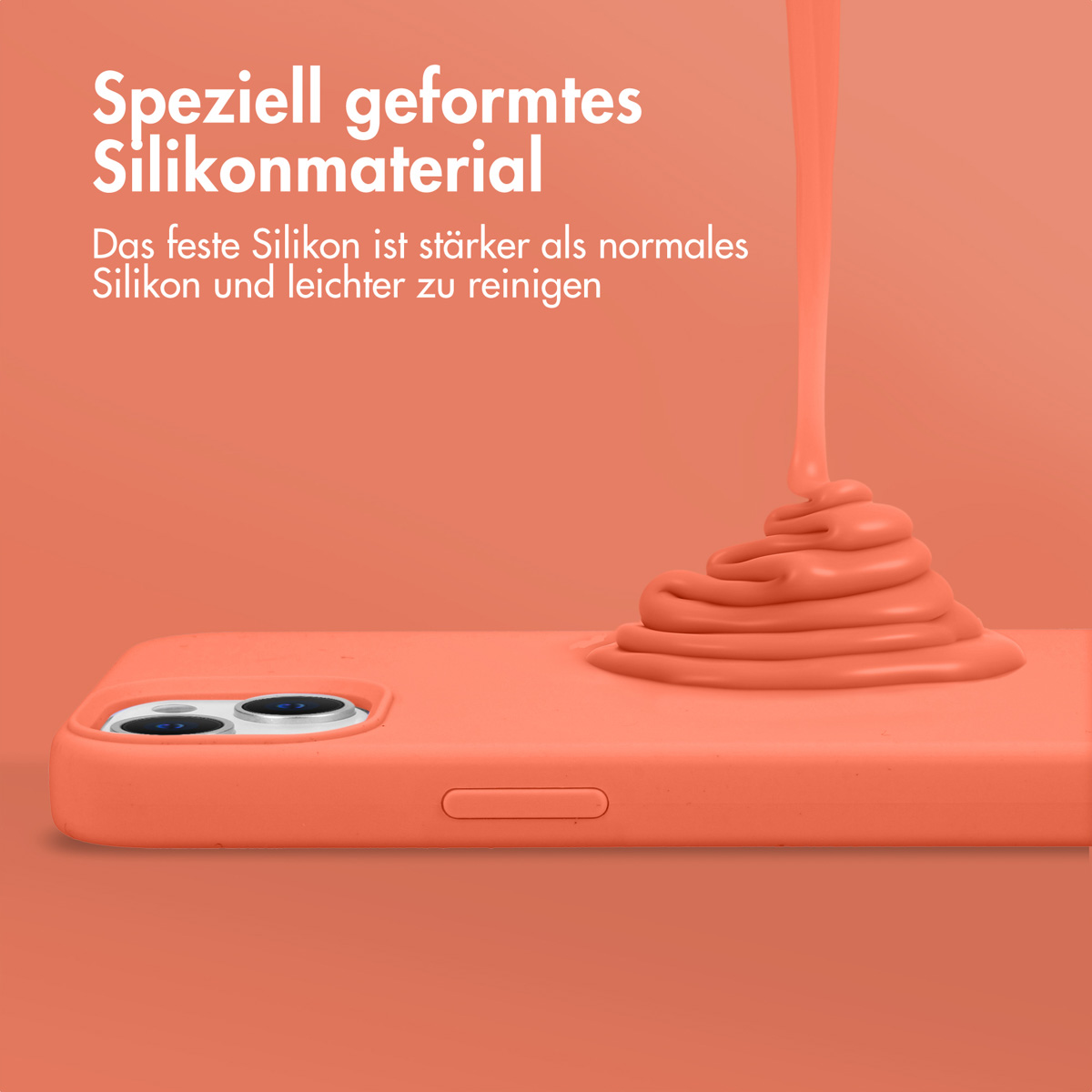Accezz Liquid Silicone Backcover met MagSafe Apple iPhone 15 Plus - Nectarine