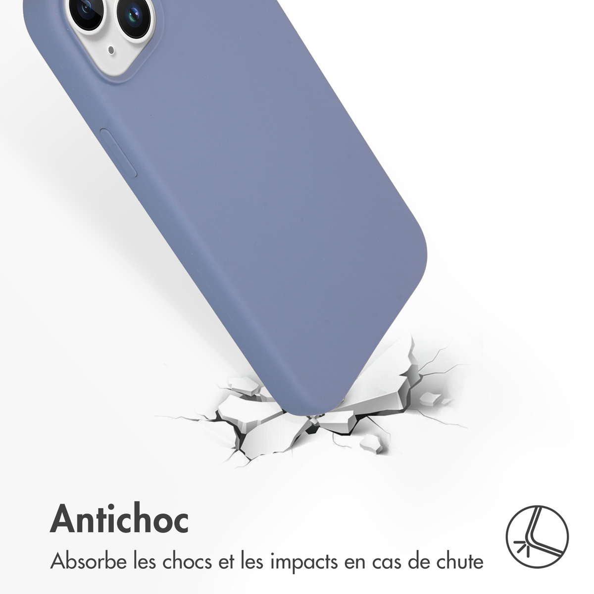 Accezz Liquid Silicone Backcover met MagSafe Apple iPhone 15 Plus - Lavender Grey
