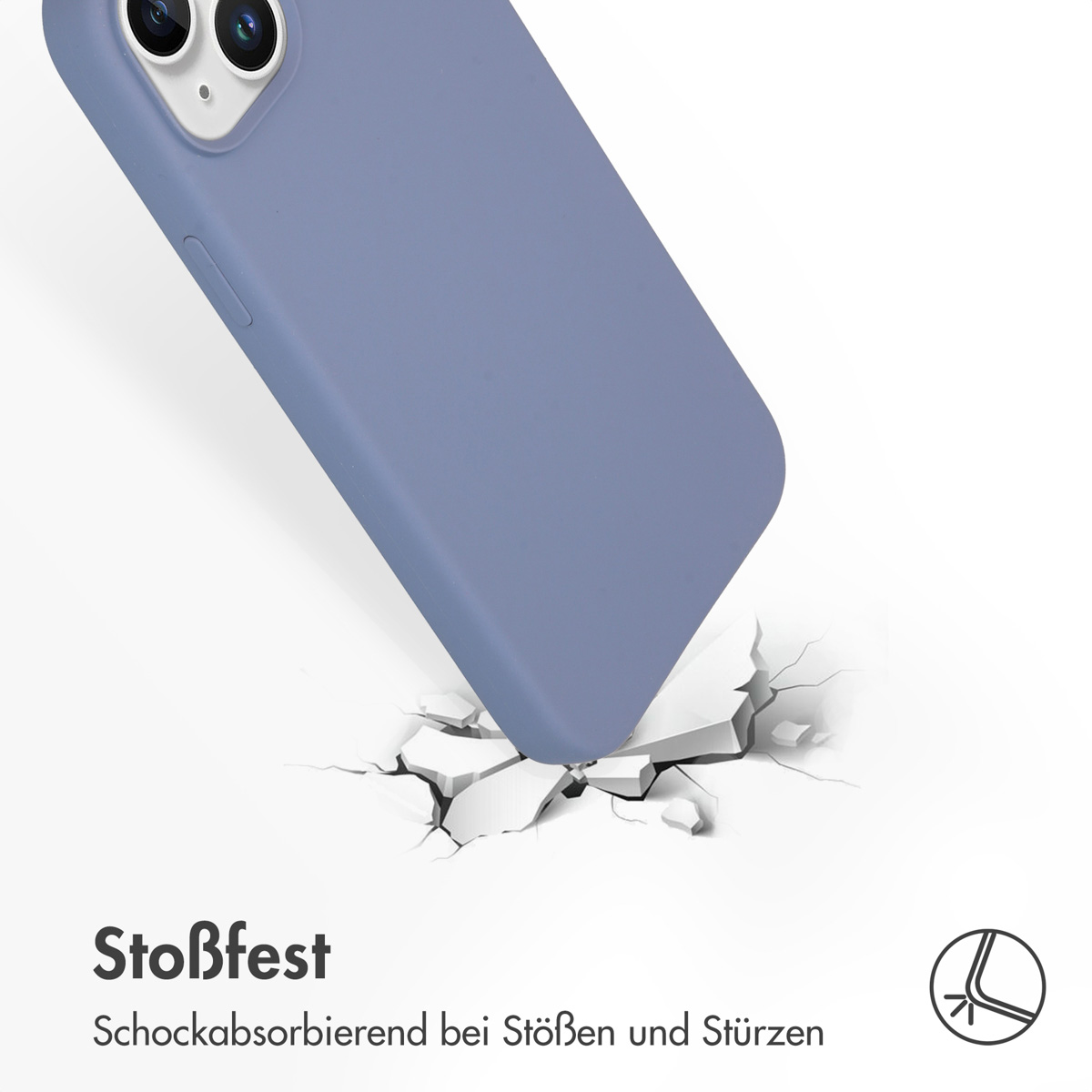 Accezz Liquid Silicone Backcover met MagSafe Apple iPhone 15 Plus - Lavender Grey