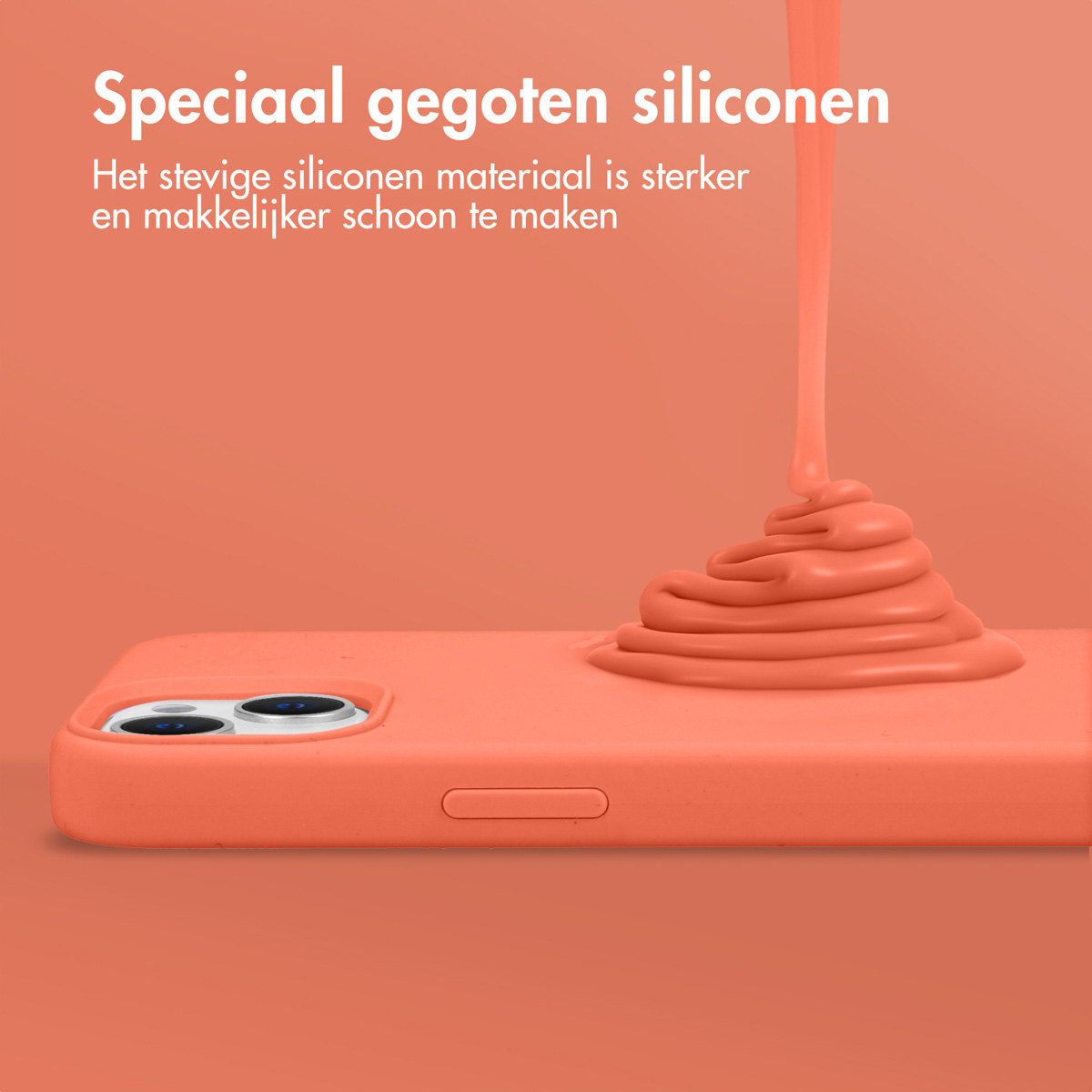 Accezz Liquid Silicone Backcover met MagSafe Apple iPhone 15 Pro Max - Nectarine