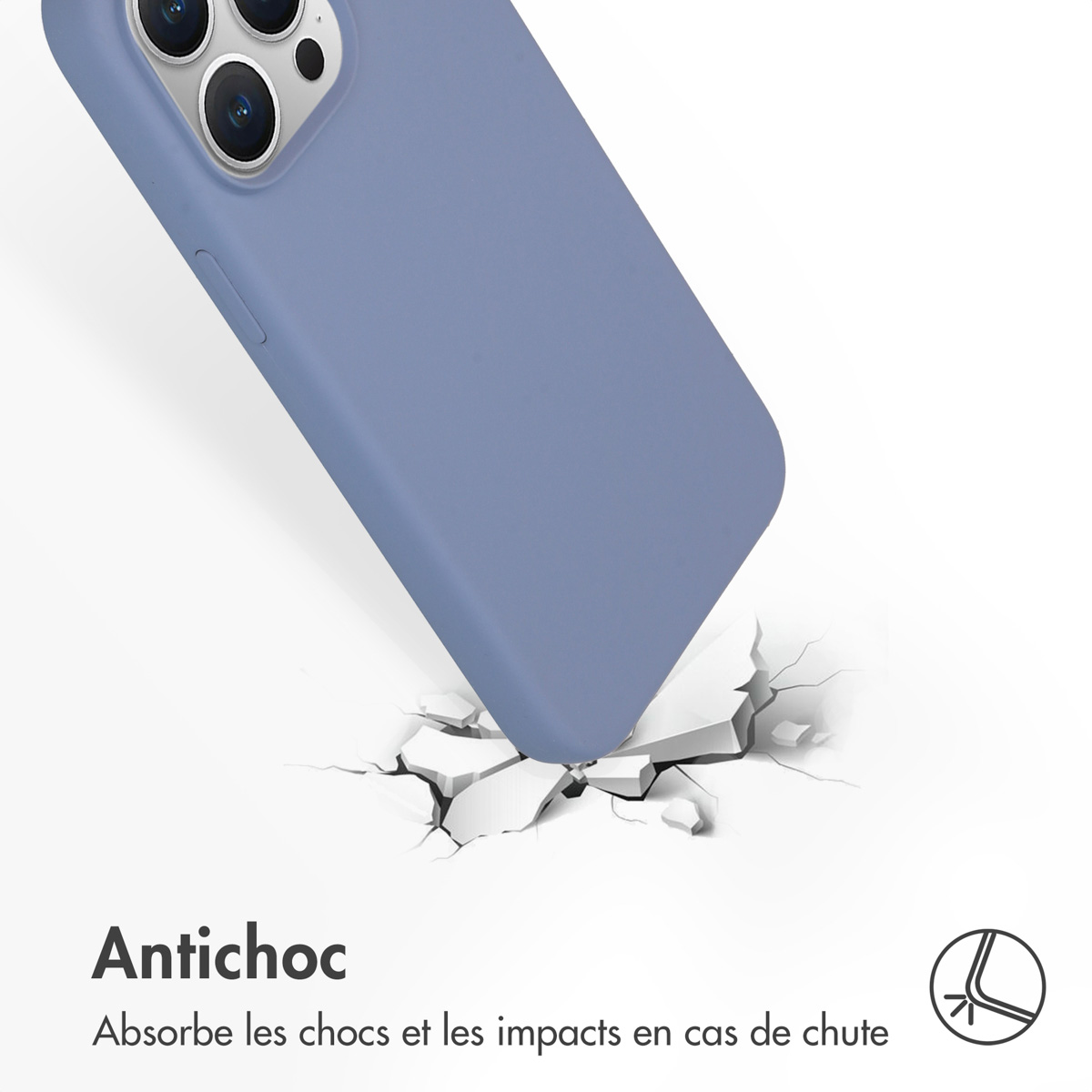 Accezz Liquid Silicone Backcover met MagSafe Apple iPhone 15 Pro Max - Lavender Grey