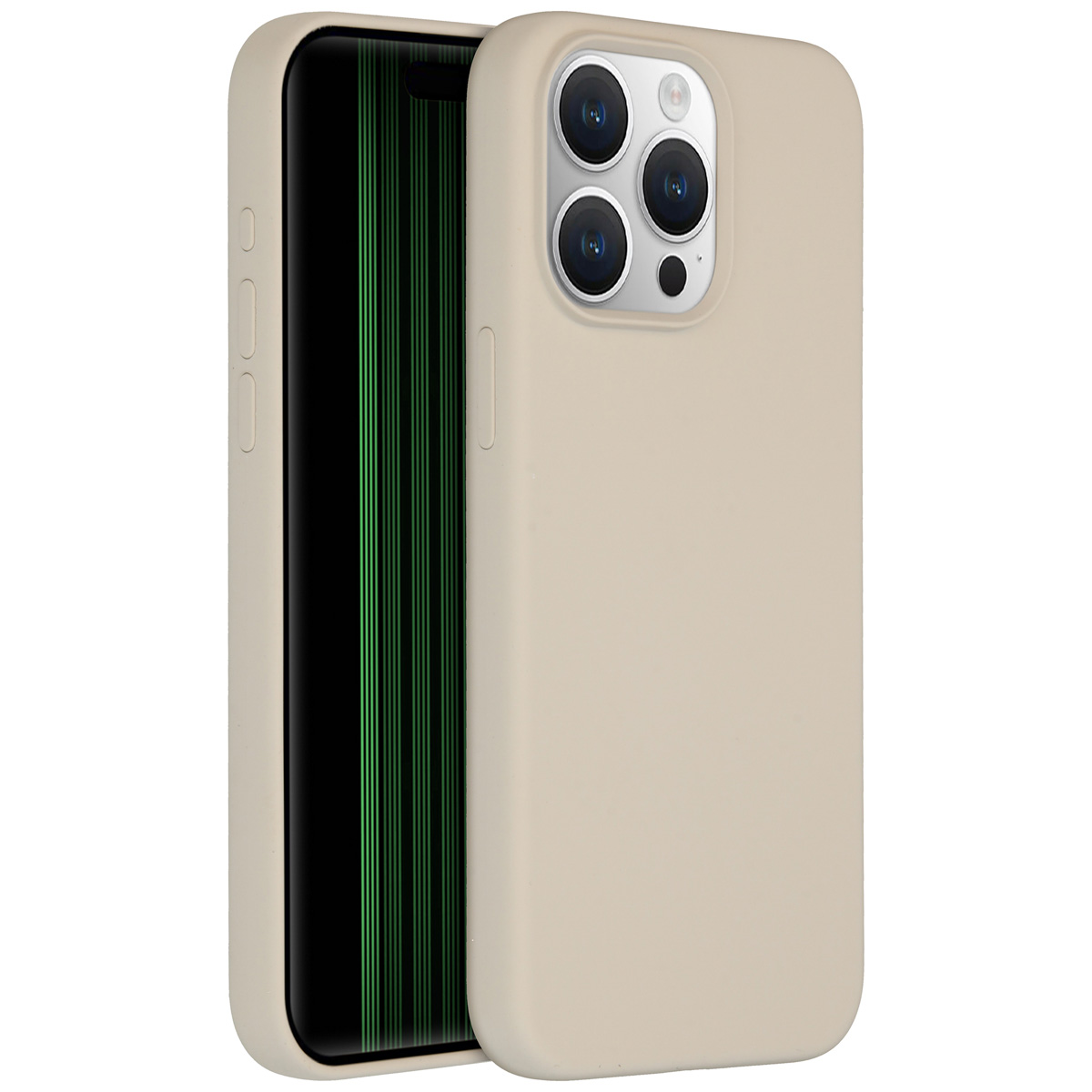 Accezz Liquid Silicone Backcover met MagSafe Apple iPhone 15 Pro Max - Stone