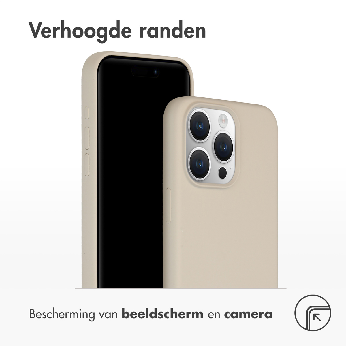 Accezz Liquid Silicone Backcover met MagSafe Apple iPhone 15 Pro Max - Stone