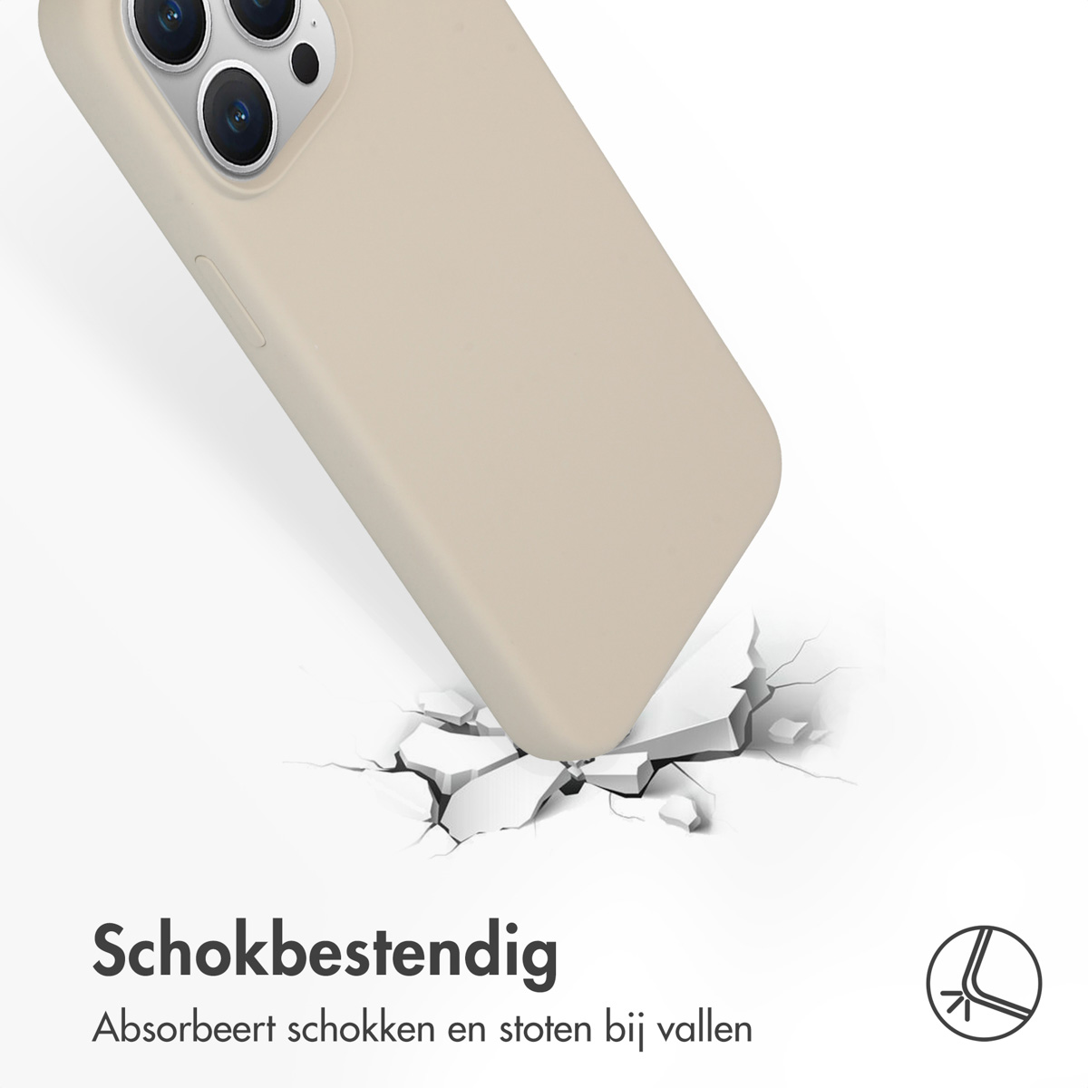 Accezz Liquid Silicone Backcover met MagSafe Apple iPhone 15 Pro Max - Stone