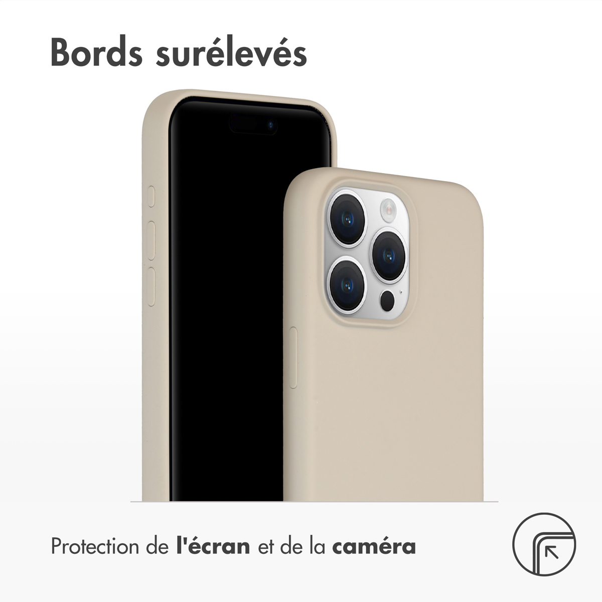 Accezz Liquid Silicone Backcover met MagSafe Apple iPhone 15 Pro Max - Stone