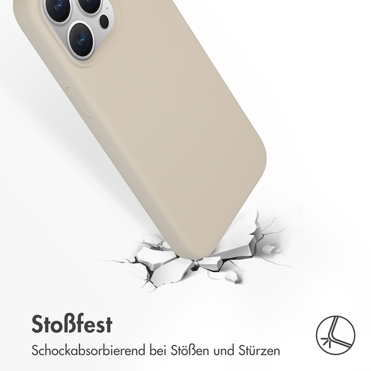 Accezz Liquid Silicone Backcover met MagSafe Apple iPhone 15 Pro Max - Stone