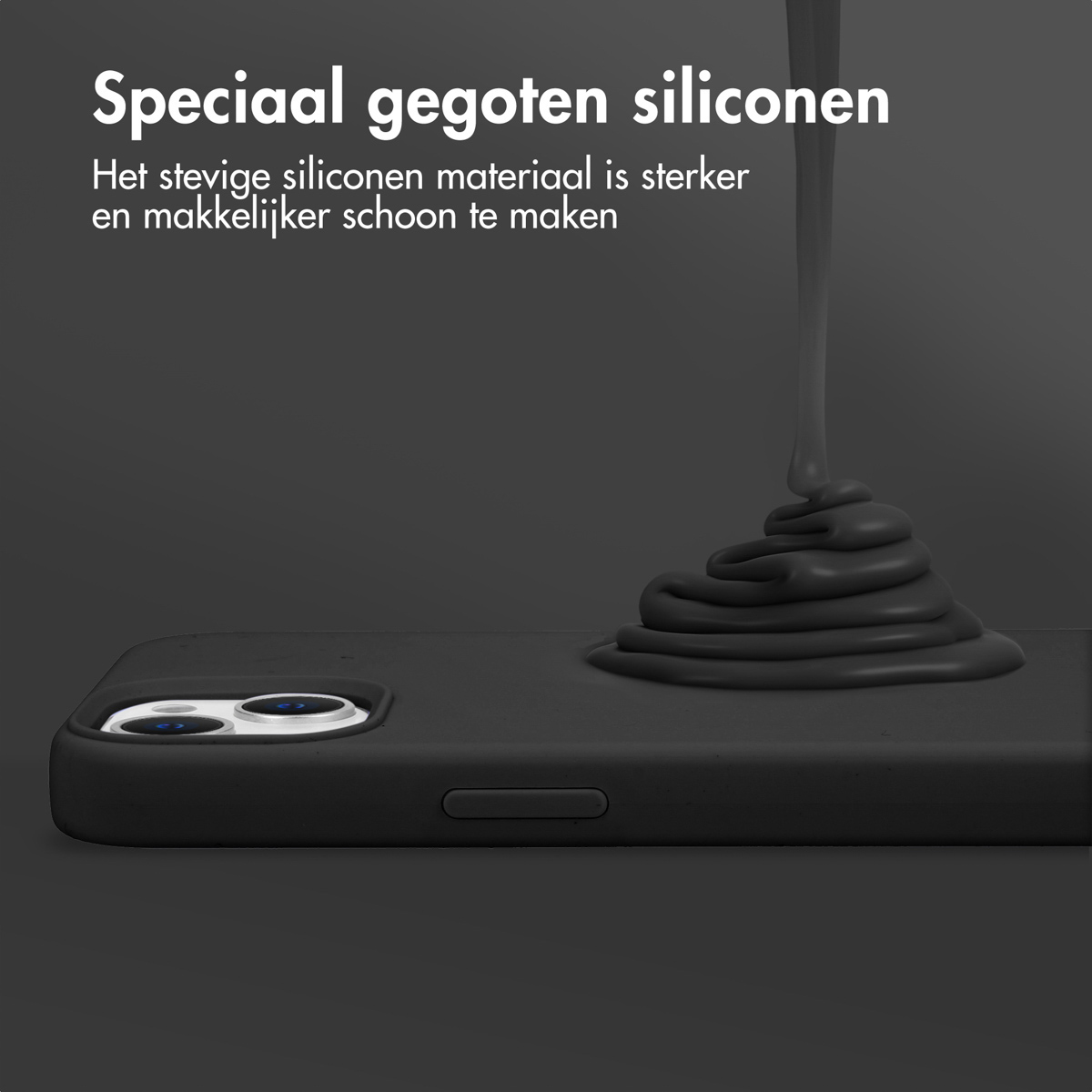 Accezz Liquid Silicone Backcover met MagSafe Apple iPhone 15 Pro Max - Zwart