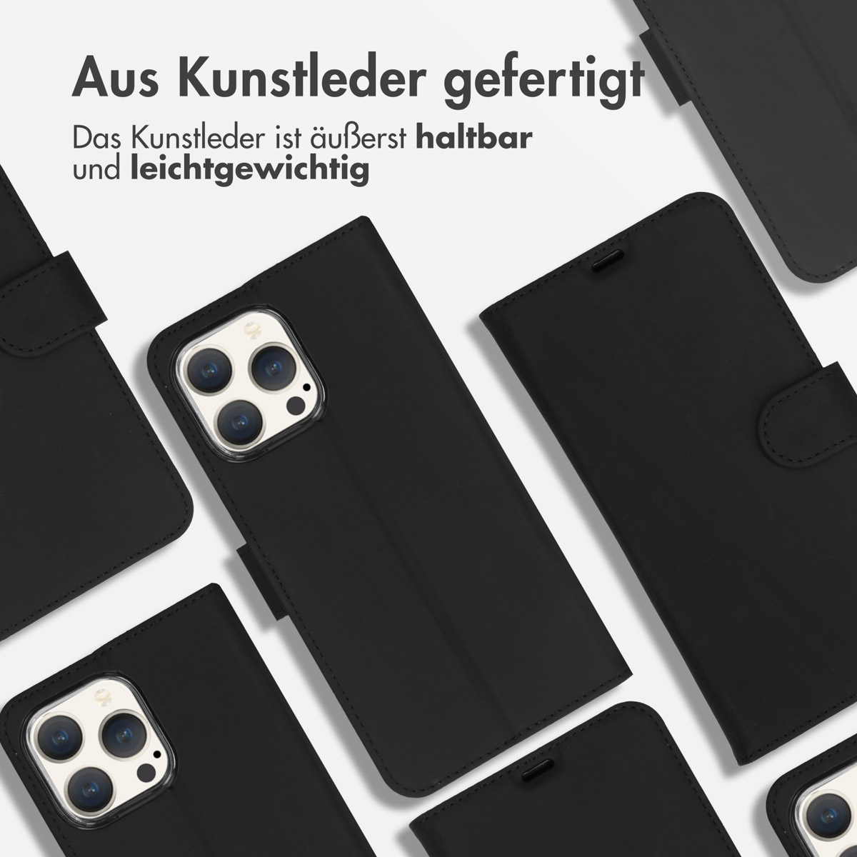 Accezz Wallet Softcase Bookcase Apple iPhone 15 Pro Max - Zwart