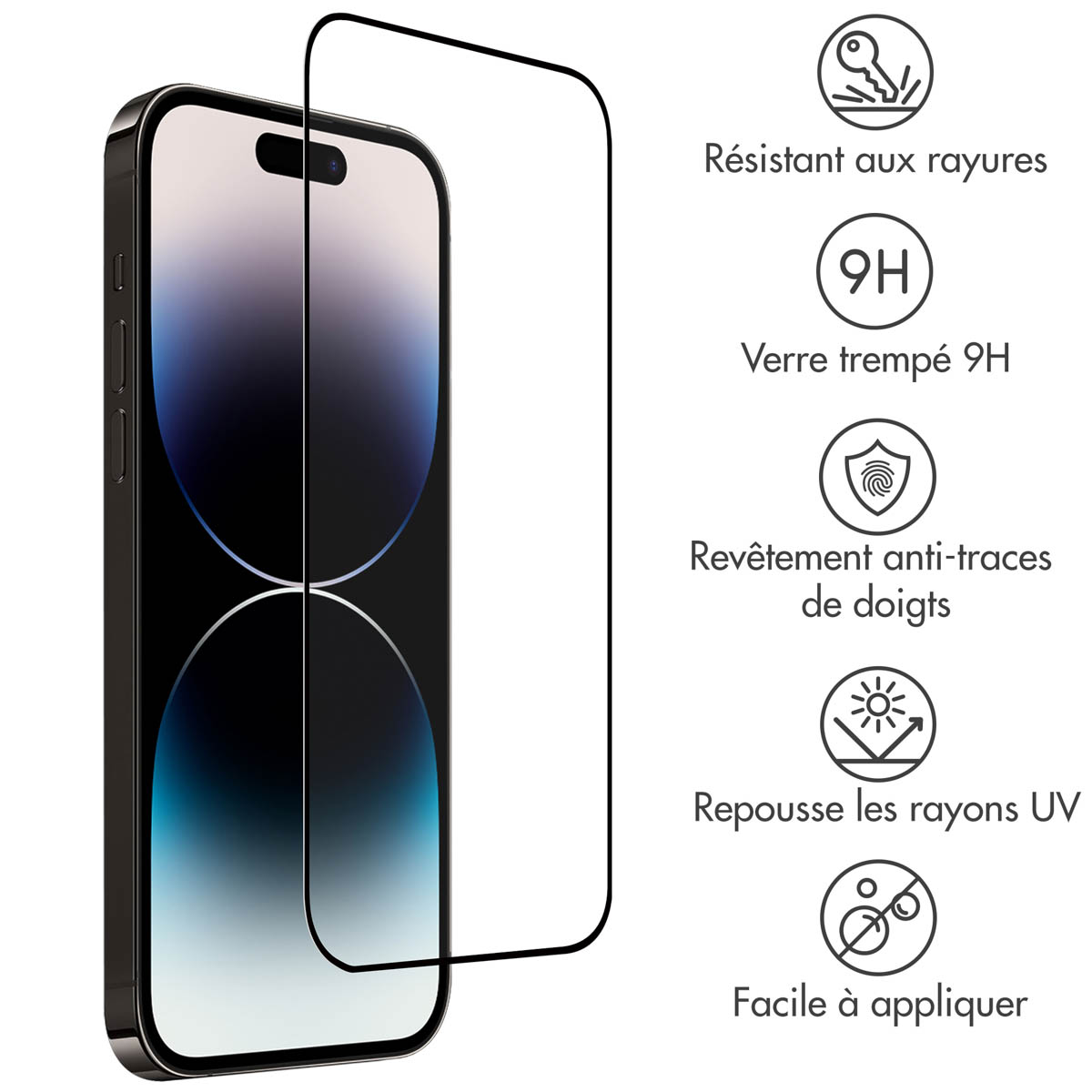 Accezz Gehard Glas Full Cover Screenprotector Apple iPhone 14 Pro / 15 / 16