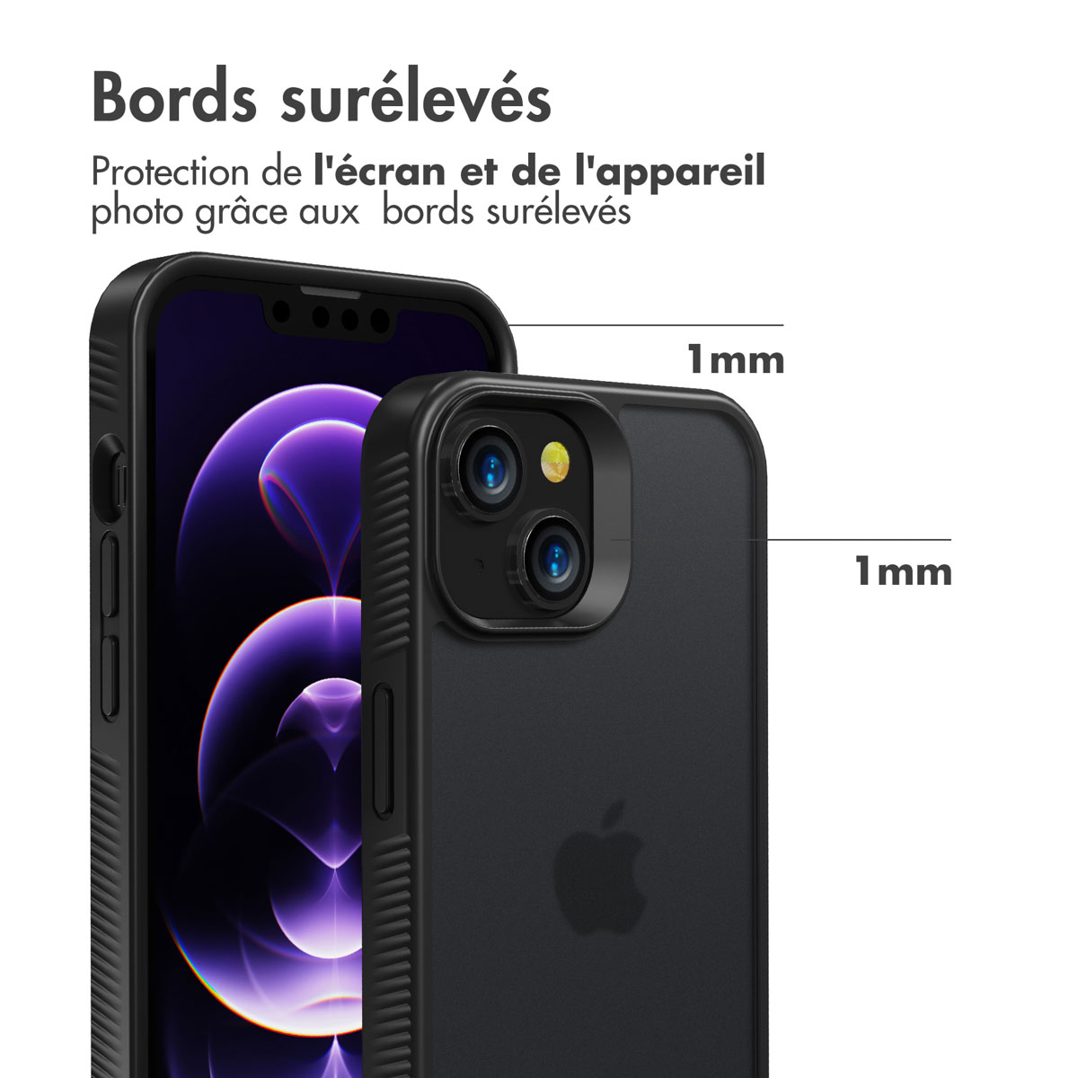 Accezz Rugged Frosted Backcover Apple iPhone 14 - Zwart
