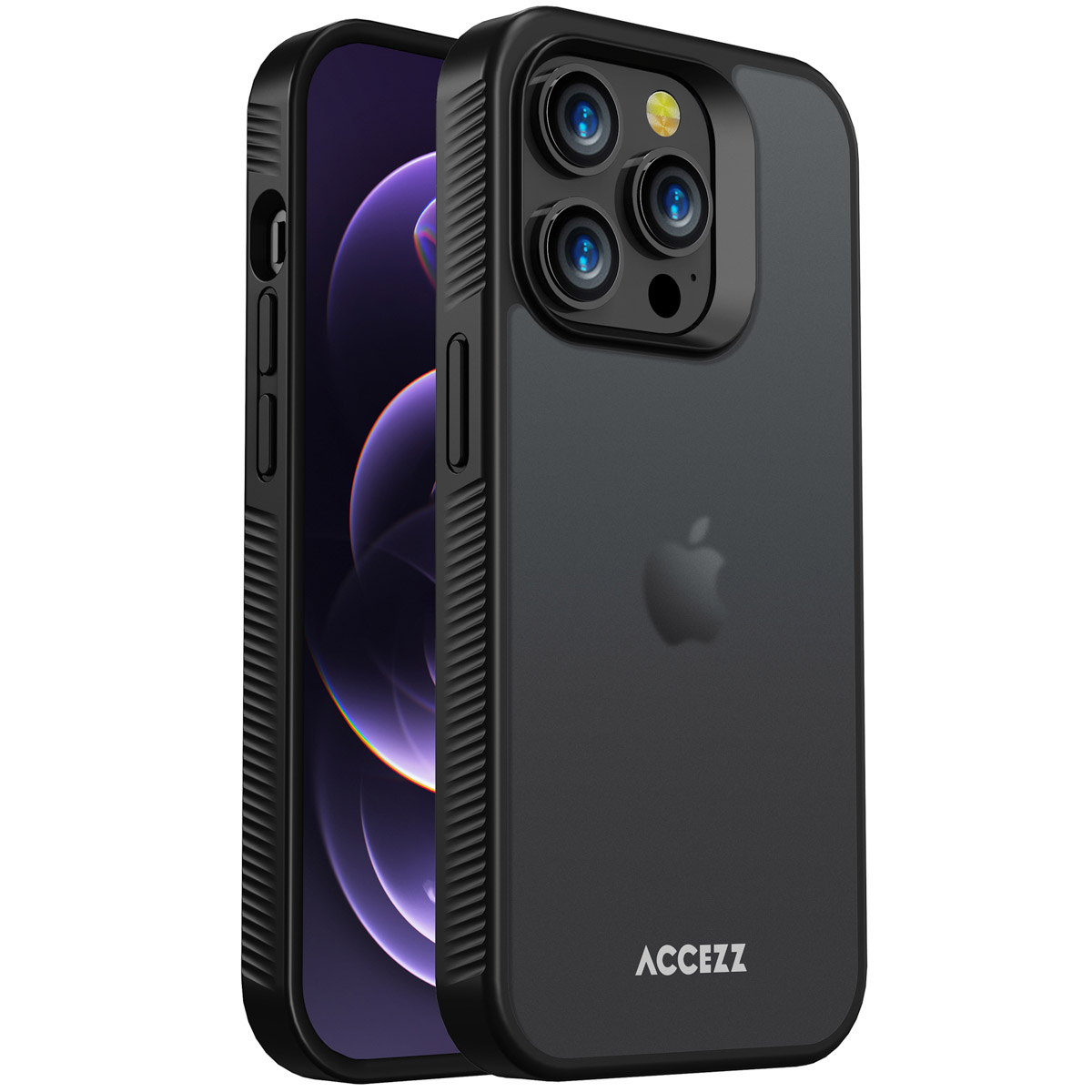 Accezz Rugged Frosted Backcover Apple iPhone 14 Pro - Zwart