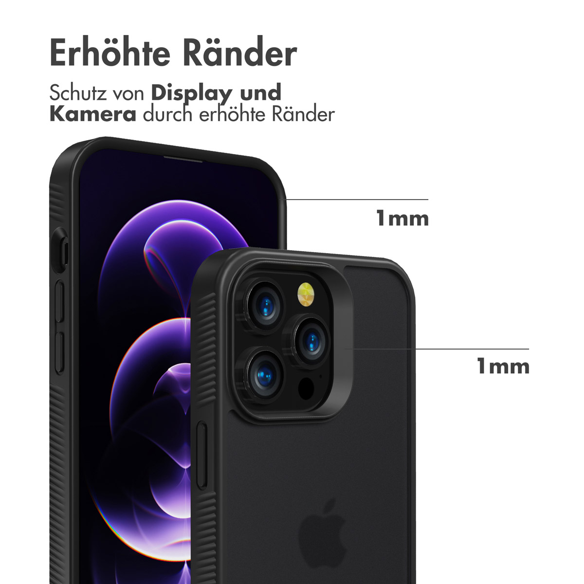 Accezz Rugged Frosted Backcover Apple iPhone 14 Pro Max - Zwart