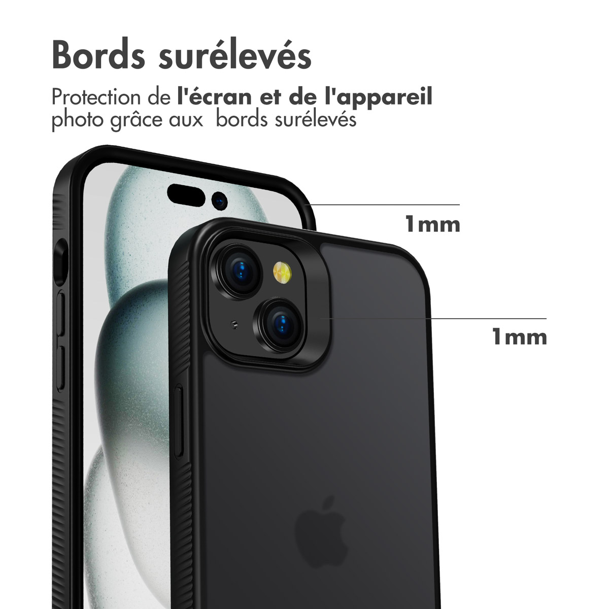 Accezz Rugged Frosted Backcover Apple iPhone 15 Plus - Zwart
