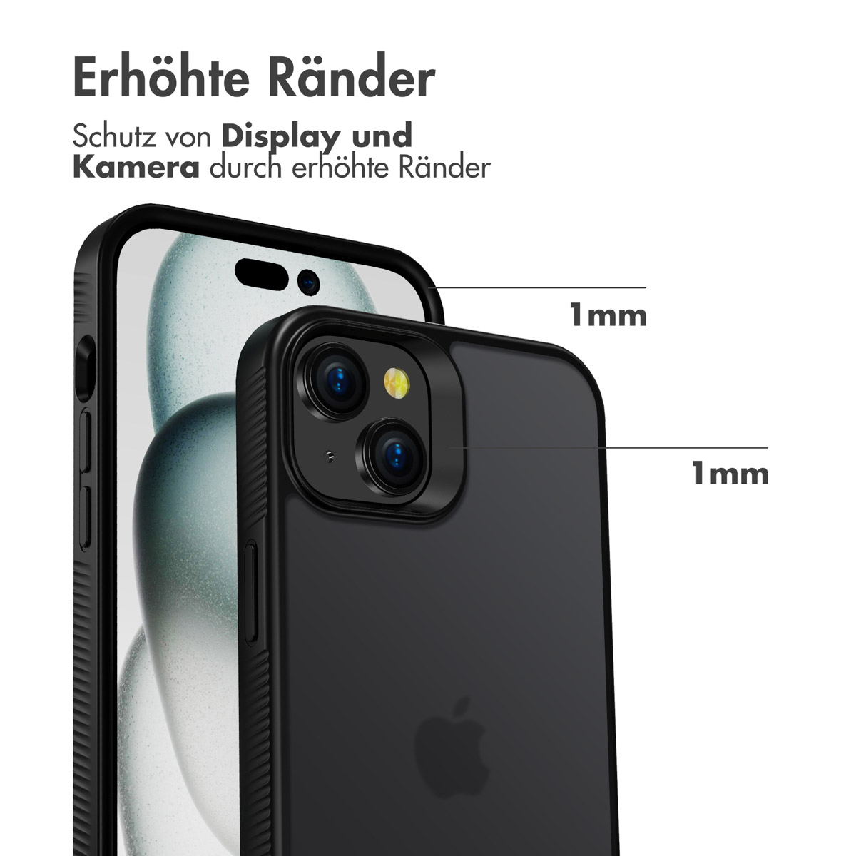 Accezz Rugged Frosted Backcover Apple iPhone 15 Plus - Zwart