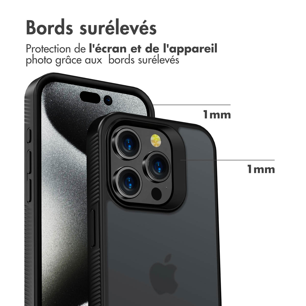Accezz Rugged Frosted Backcover Apple iPhone 15 Pro - Zwart