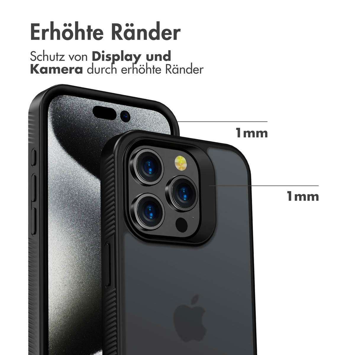 Accezz Rugged Frosted Backcover Apple iPhone 15 Pro - Zwart