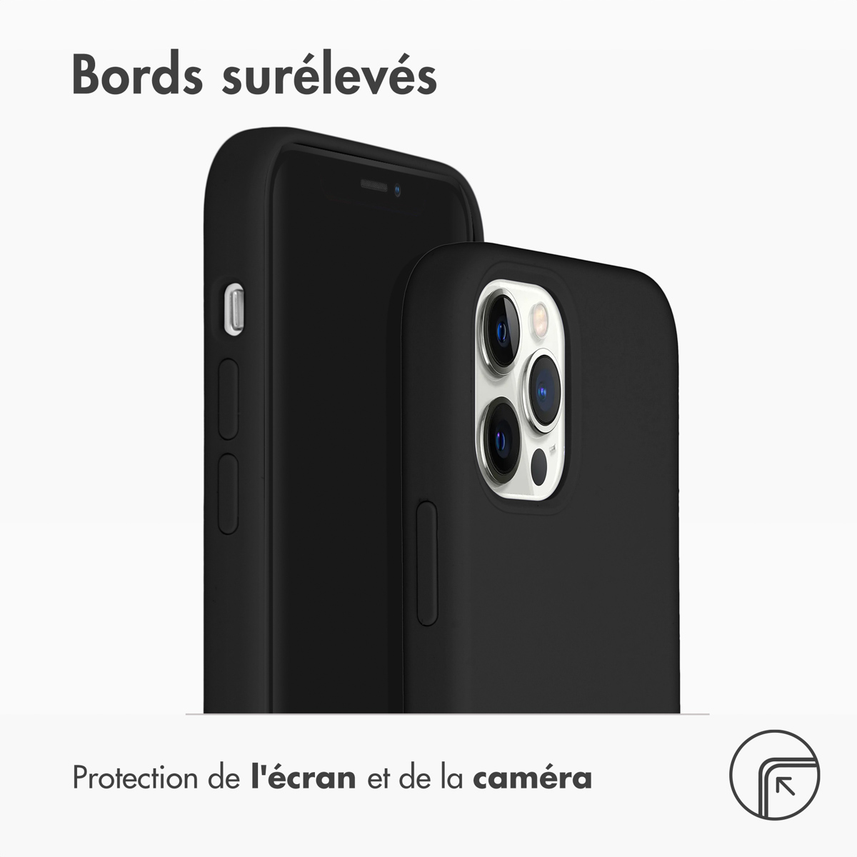 Accezz Liquid Silicone Backcover met MagSafe Apple iPhone 12 (Pro) - Zwart