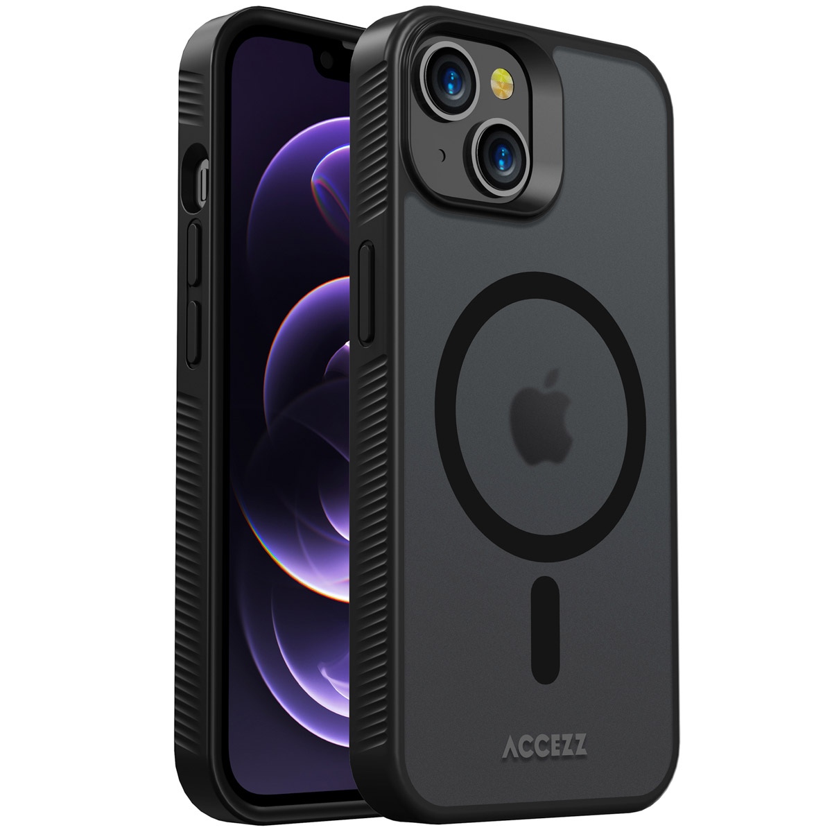 Accezz Rugged Frosted MagSafe Backcover iPhone 14 - Zwart