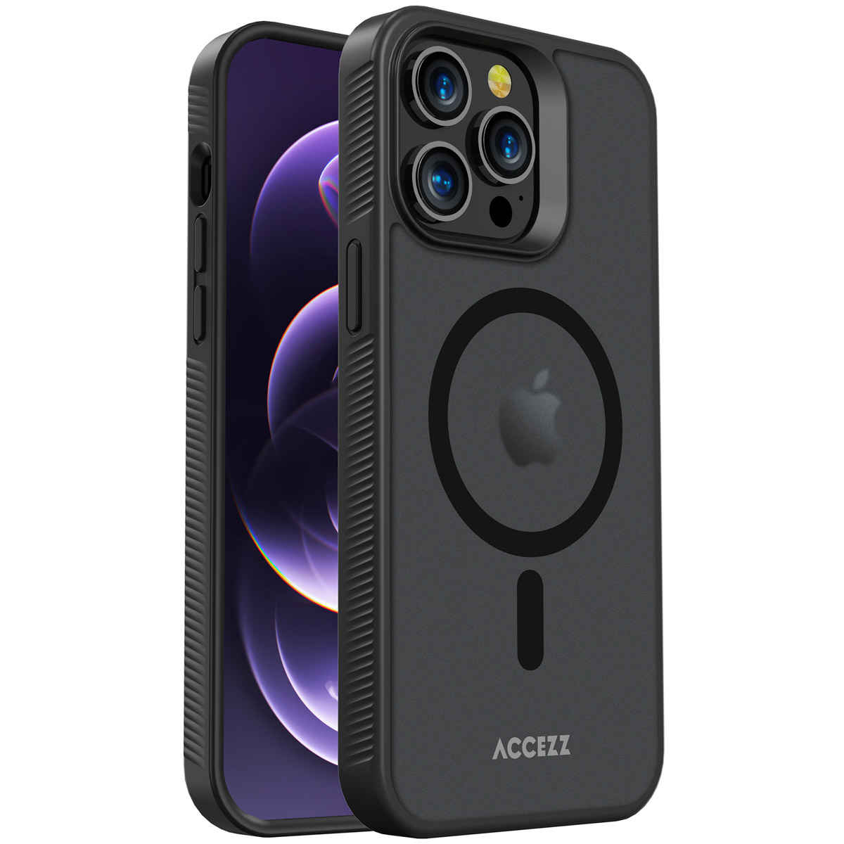 Accezz Rugged Frosted MagSafe Backcover iPhone 14 Pro Max - Zwart