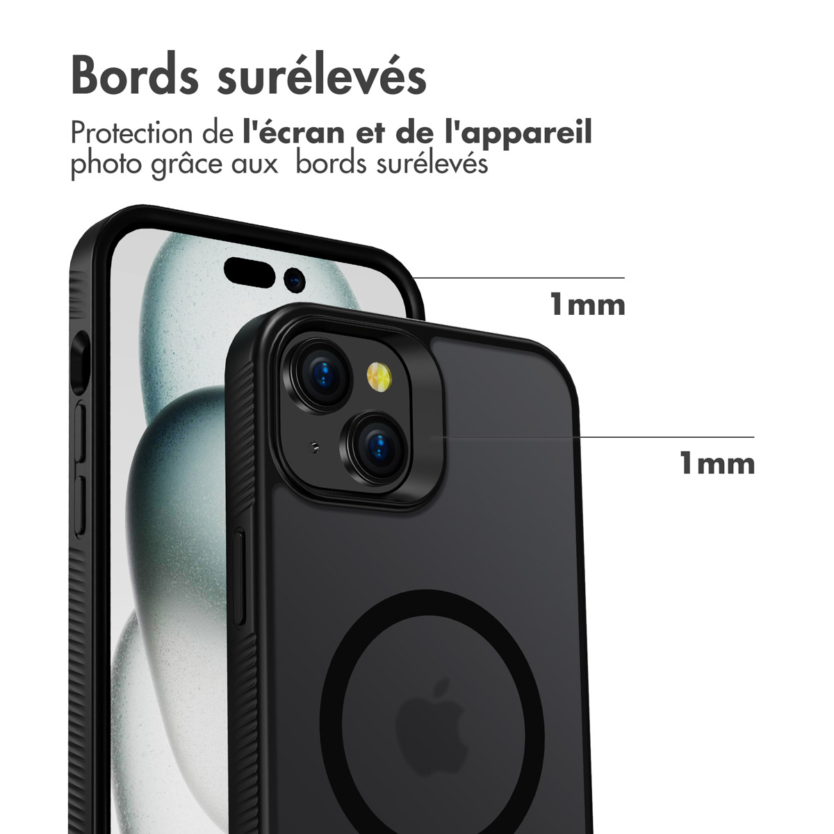 Accezz Rugged Frosted MagSafe Backcover iPhone 15 Plus - Zwart