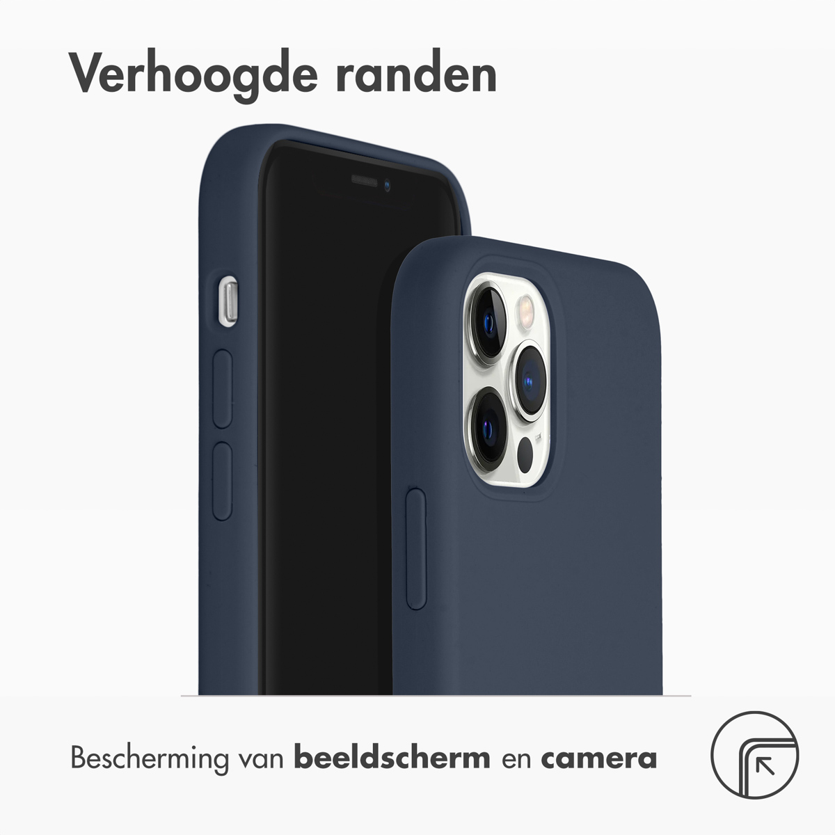 Accezz Liquid Silicone Backcover met MagSafe Apple iPhone 12 (Pro) - Donkerblauw