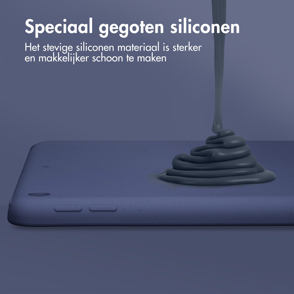 Accezz Liquid Silicone Backcover Apple iPad 9 (2021) 10.2 inch / iPad 8 (2020) 10.2 inch / iPad 7 (2019) 10.2 inch - Donkerblauw