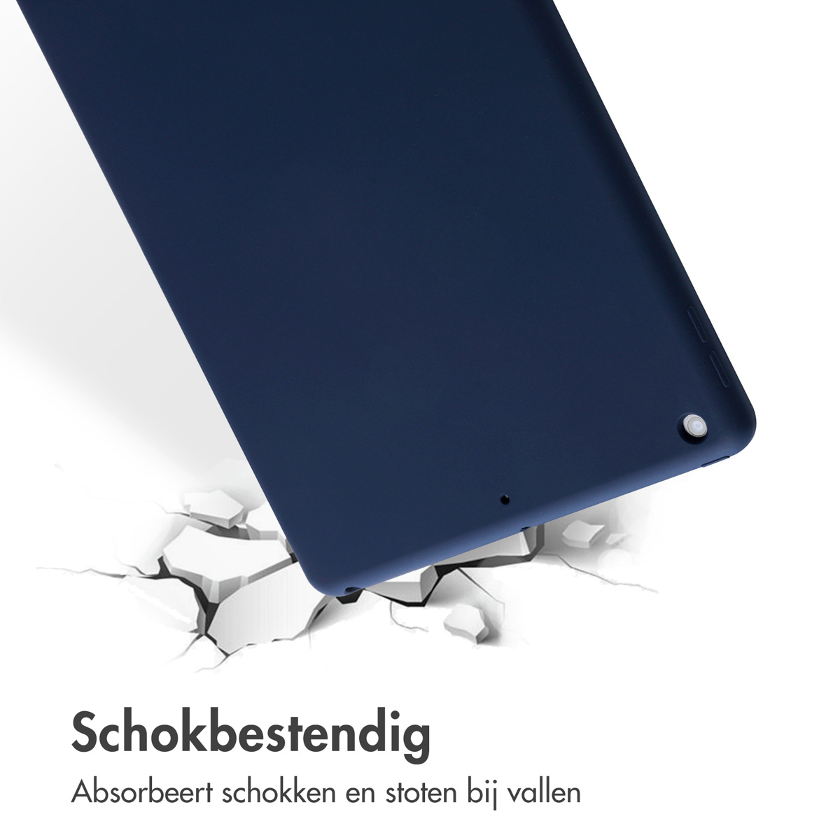 Accezz Liquid Silicone Backcover Apple iPad 9 (2021) 10.2 inch / iPad 8 (2020) 10.2 inch / iPad 7 (2019) 10.2 inch - Donkerblauw